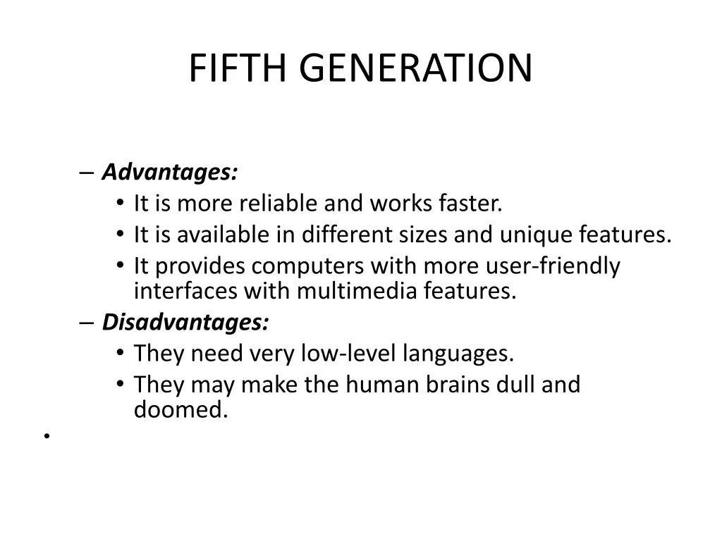 fifth generation