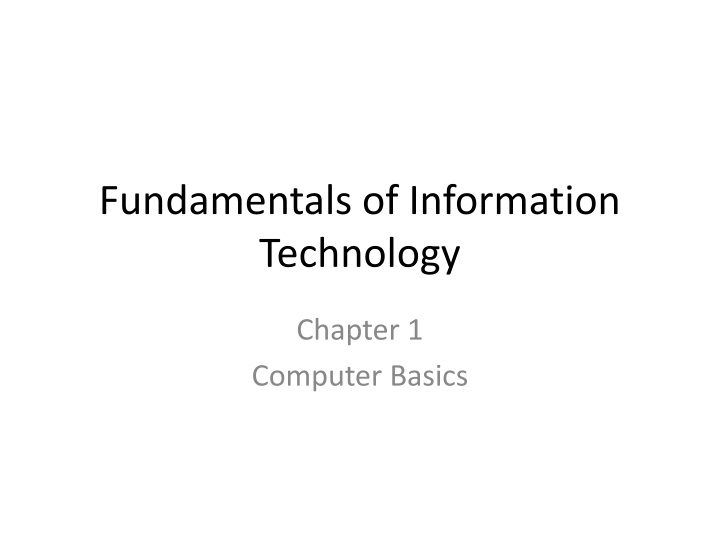 fundamentals of information technology