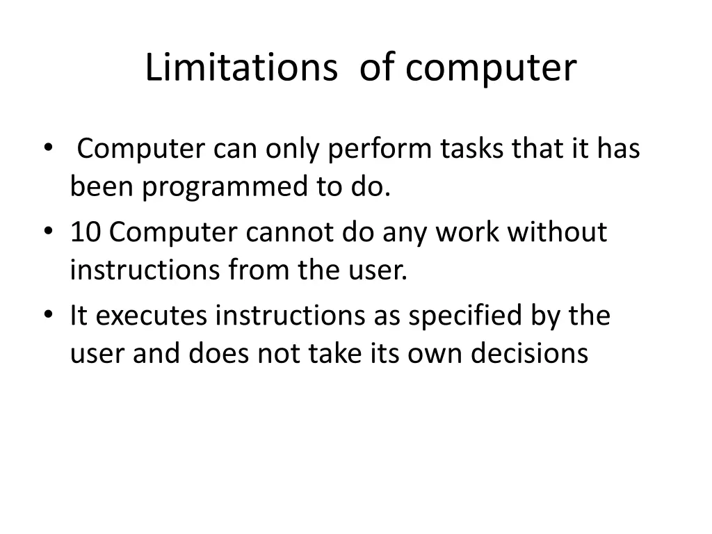limitations of computer
