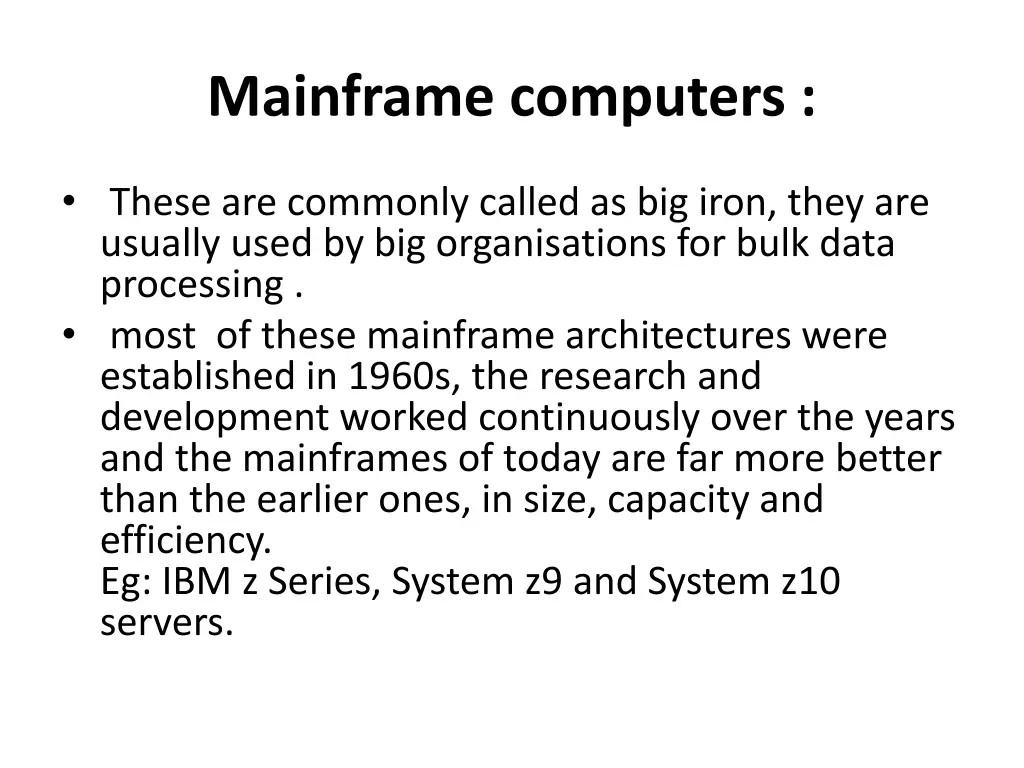 mainframe computers