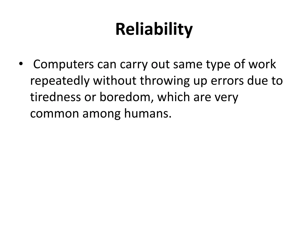 reliability
