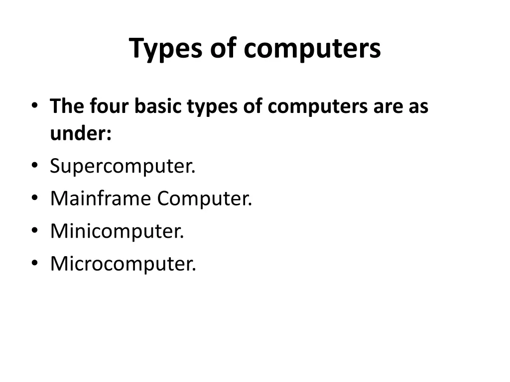 types of computers