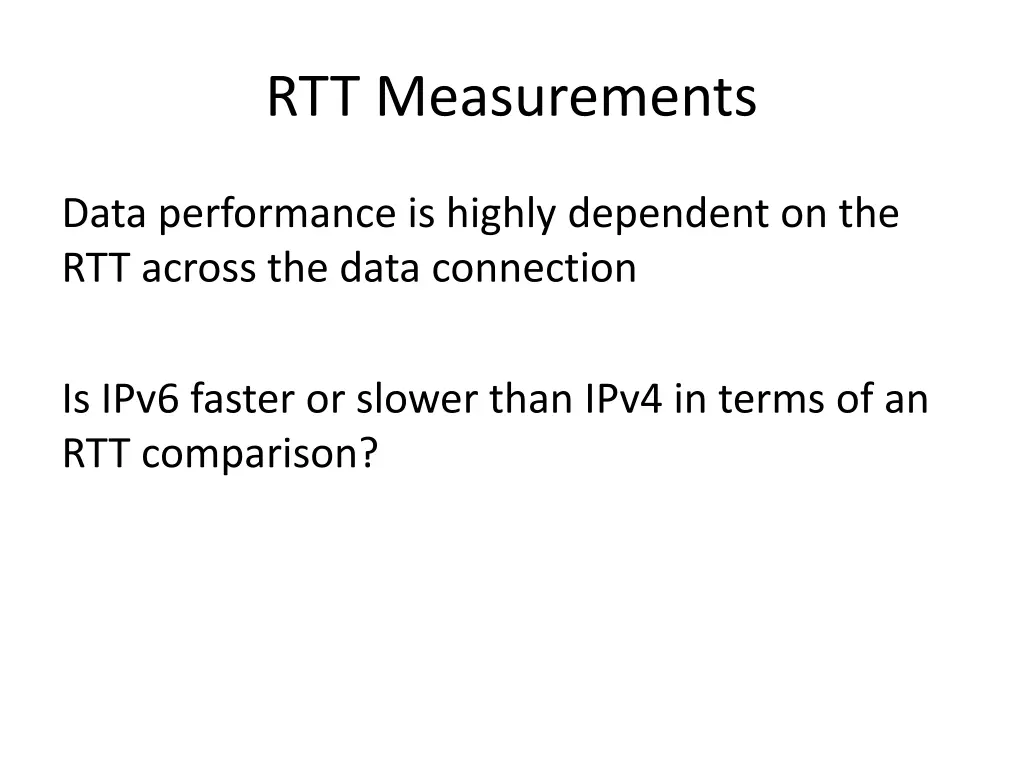 rtt measurements