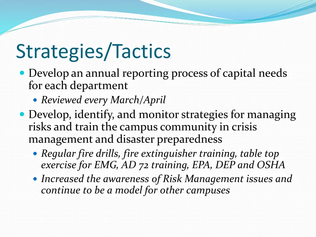 strategies tactics develop an annual reporting