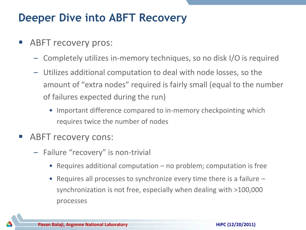 deeper dive into abft recovery