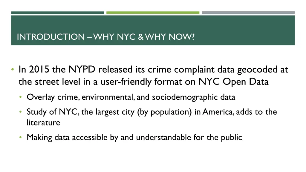 introduction why nyc why now
