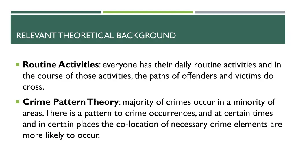 relevant theoretical background