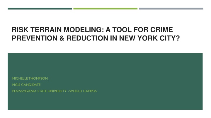 risk terrain modeling a tool for crime prevention