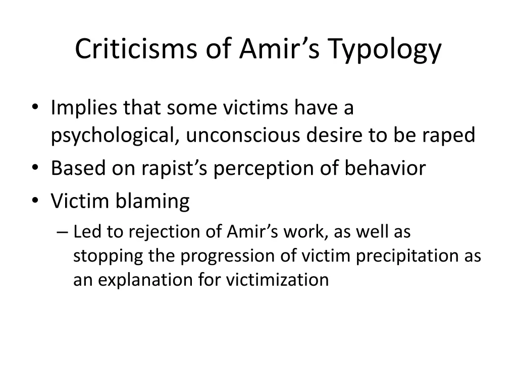 criticisms of amir s typology