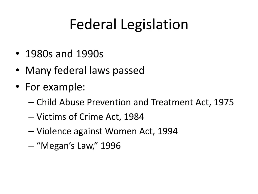 federal legislation