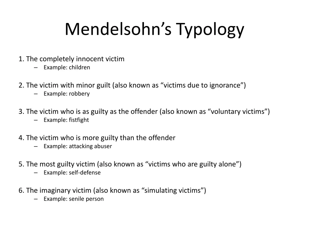 mendelsohn s typology