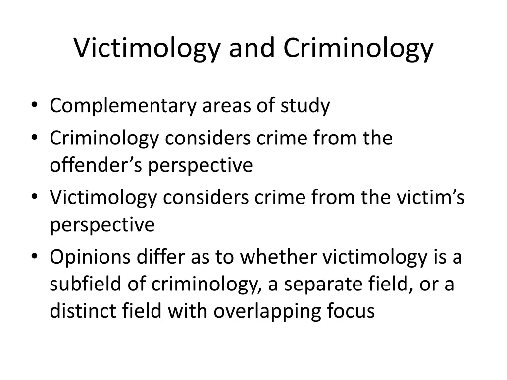 victimology and criminology