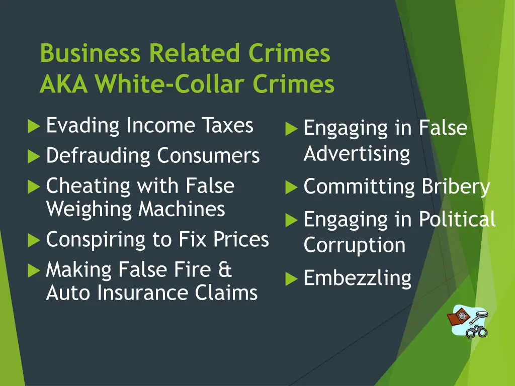 business related crimes aka white collar crimes