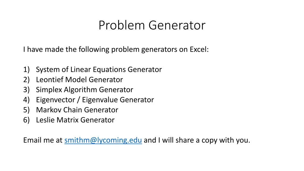 problem generator