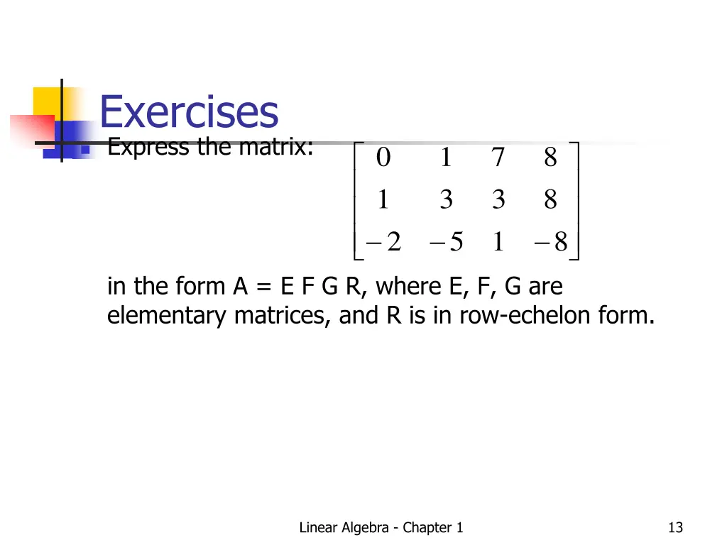 exercises express the matrix