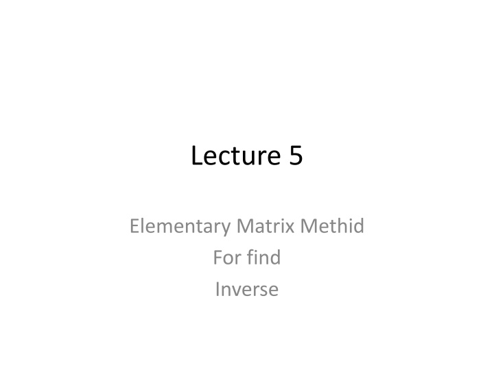 lecture 5
