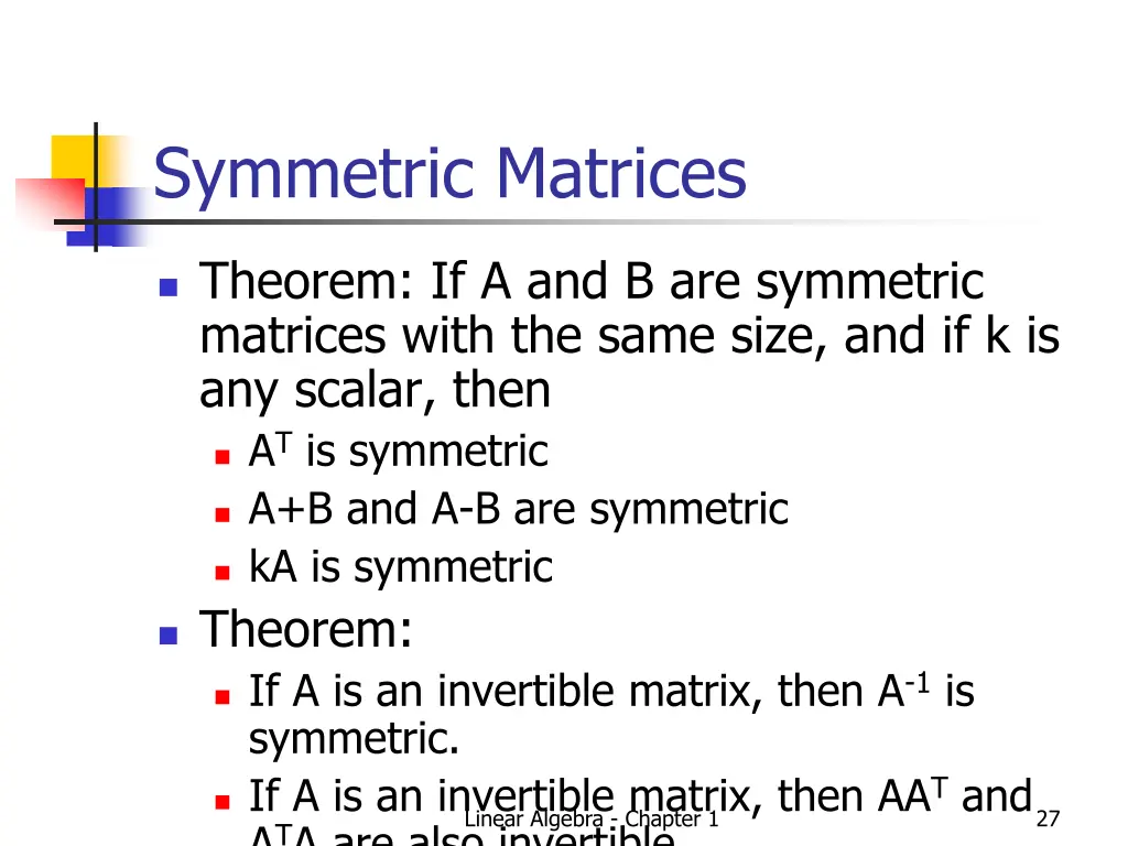 symmetric matrices