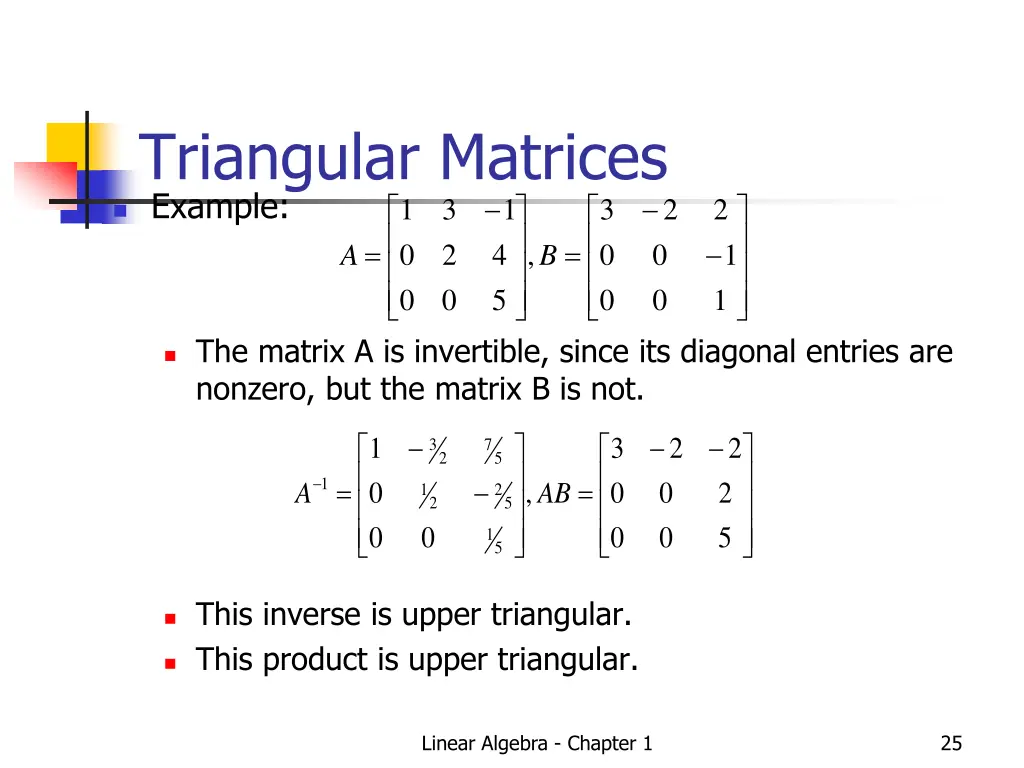 triangular matrices example a