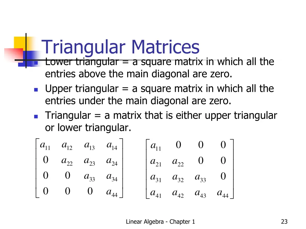 triangular matrices lower triangular a square