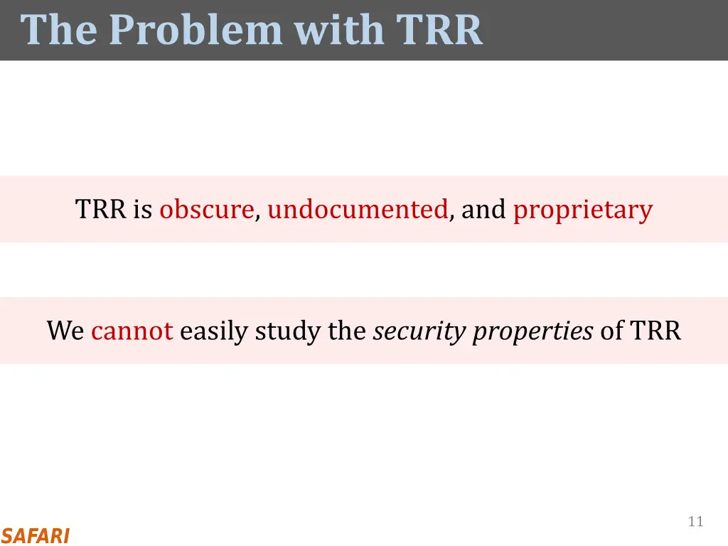 the problem with trr