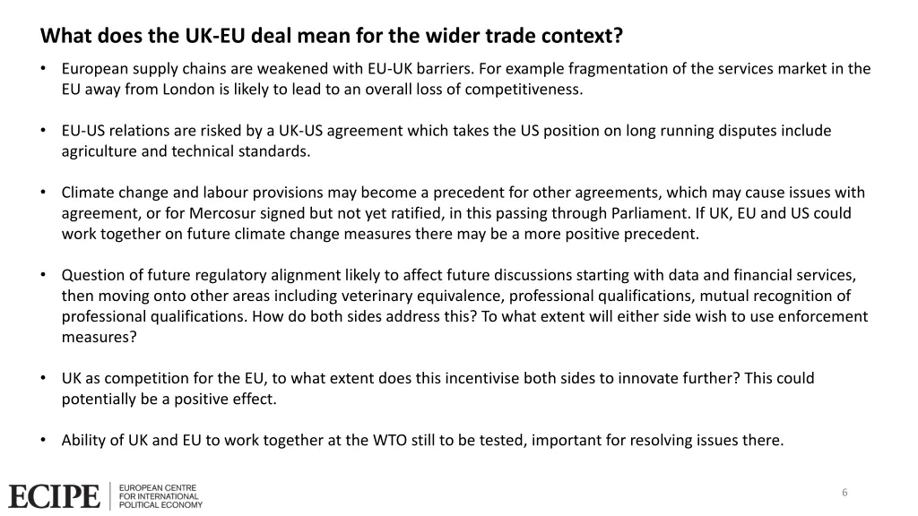 what does the uk eu deal mean for the wider trade