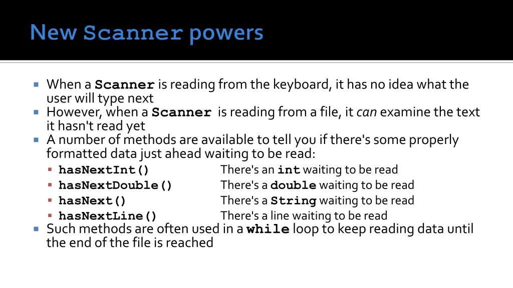 when a scanner is reading from the keyboard
