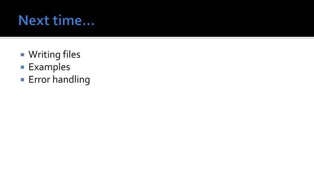 writing files examples error handling