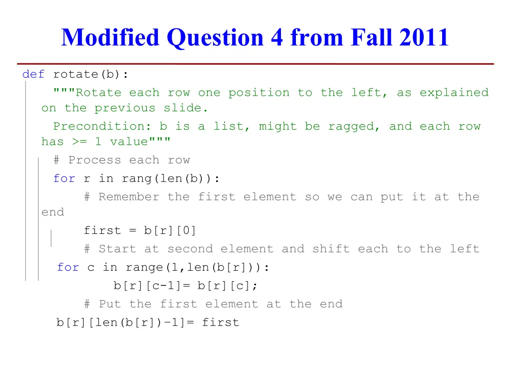 modified question 4 from fall 2011 4