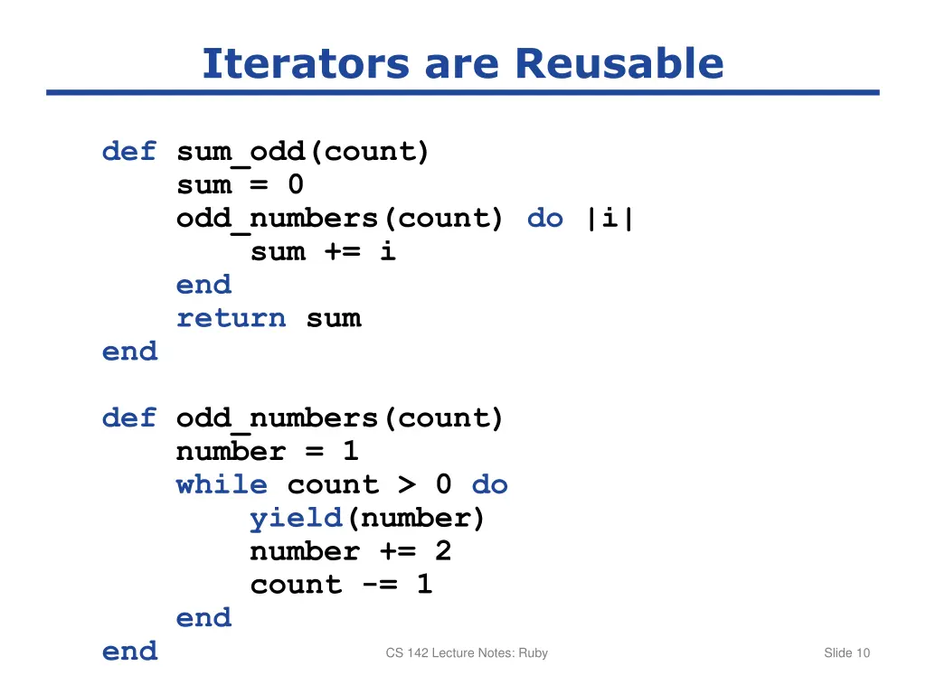 iterators are reusable