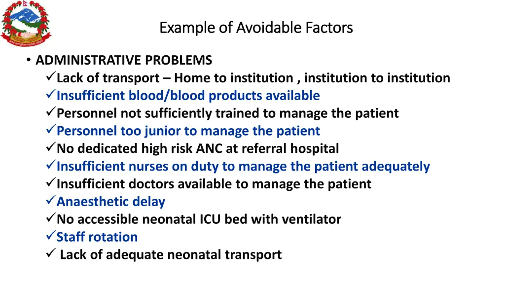example of avoidable factors example of avoidable 1