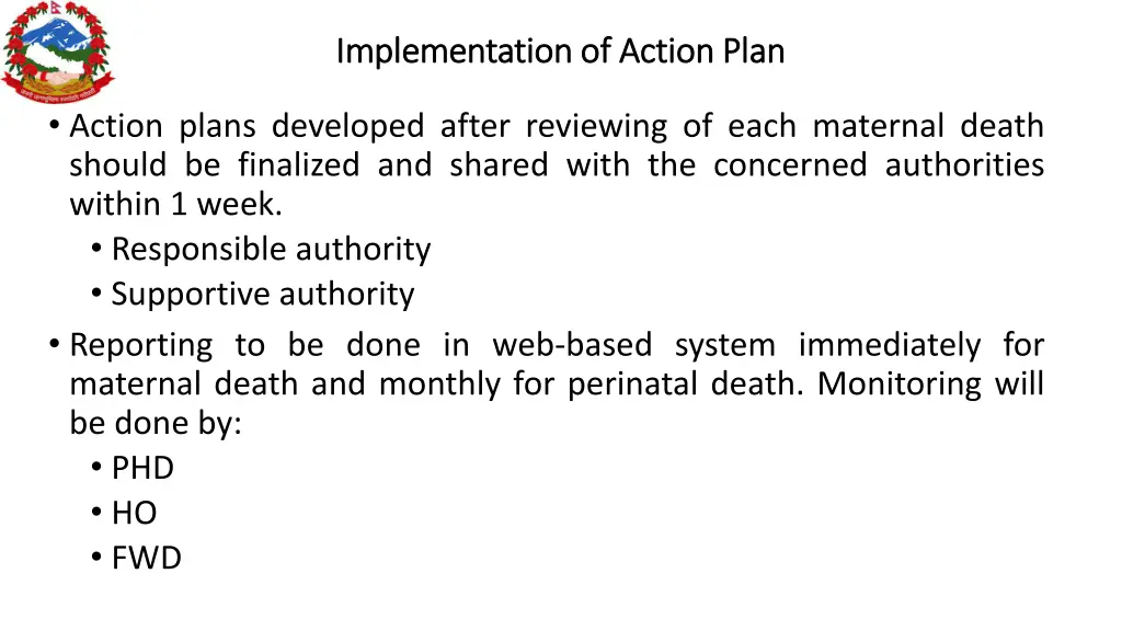 implementation of action plan implementation 1
