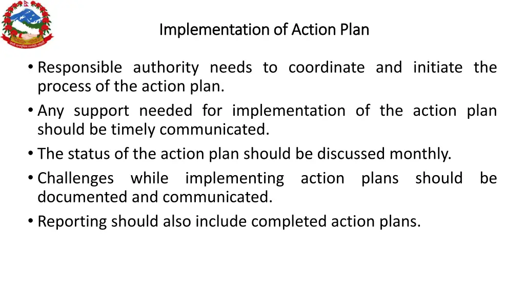 implementation of action plan implementation 2