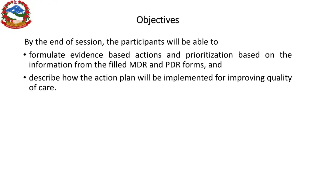 objectives objectives