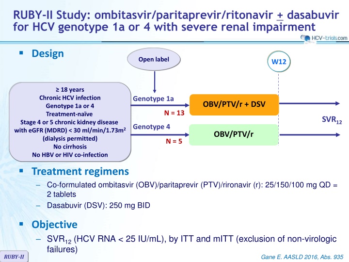 ruby ii study ombitasvir paritaprevir ritonavir