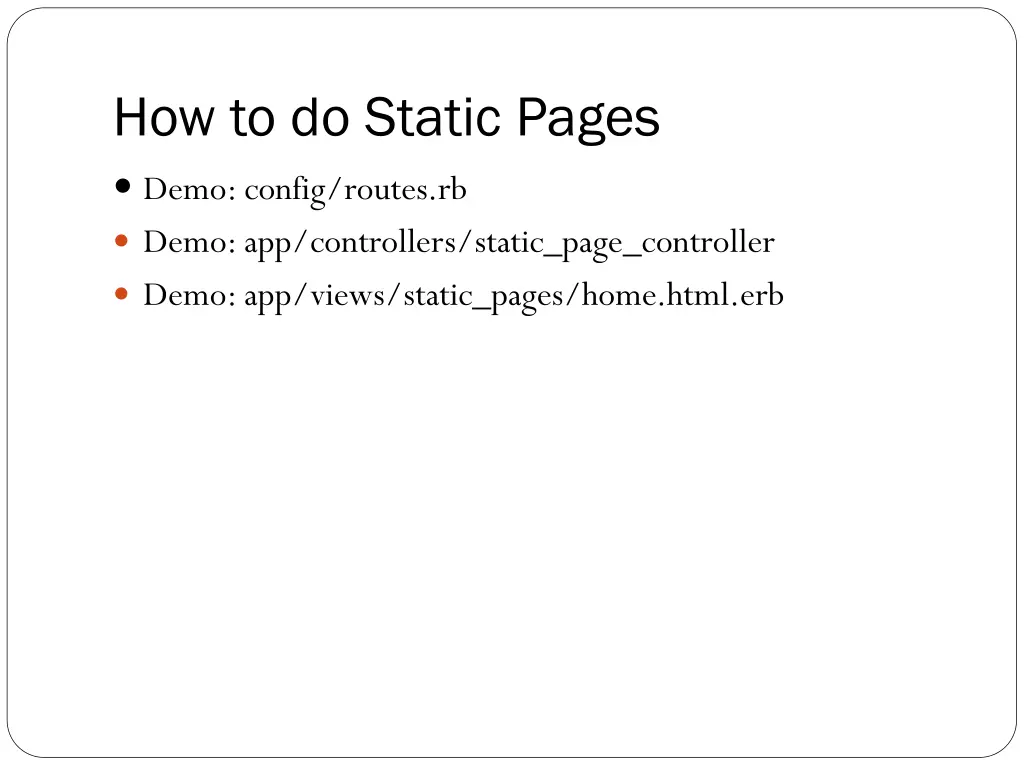 how to do static pages