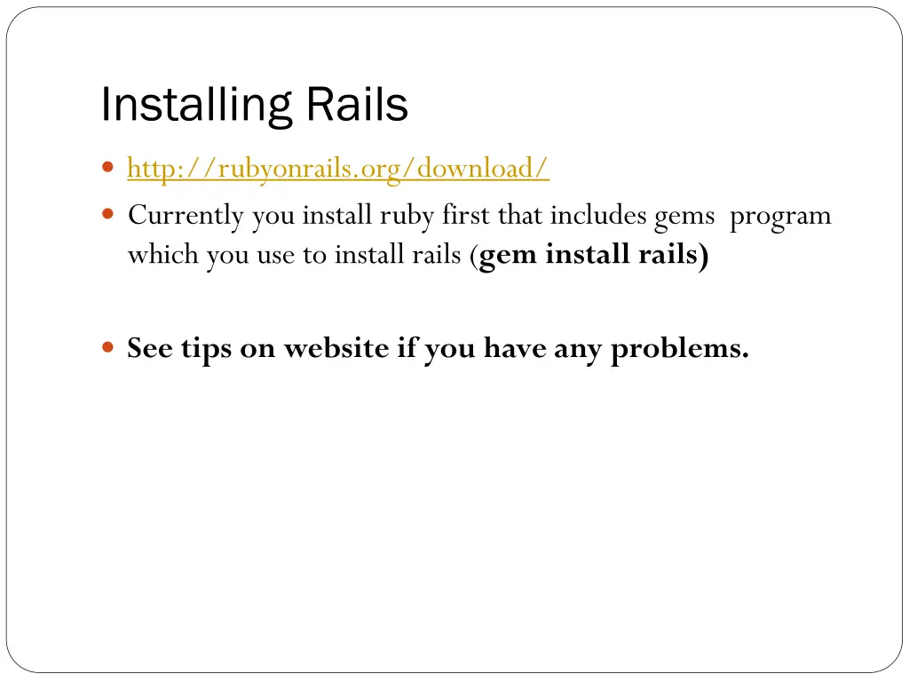 installing rails