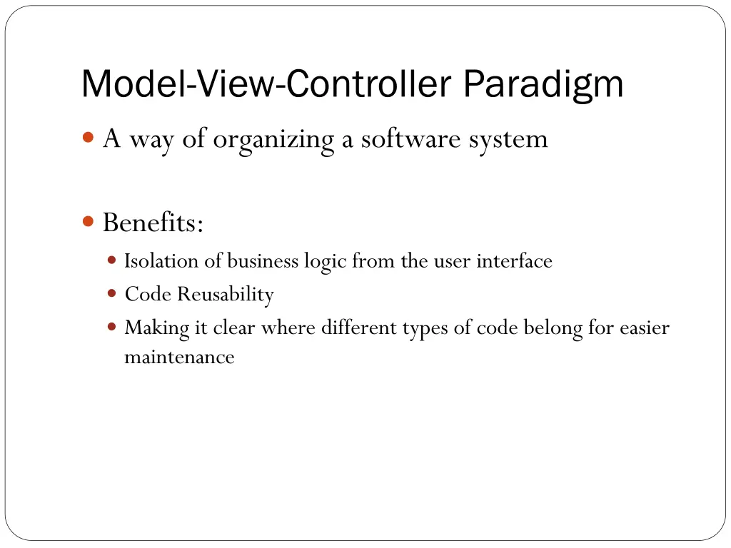 model view controller paradigm