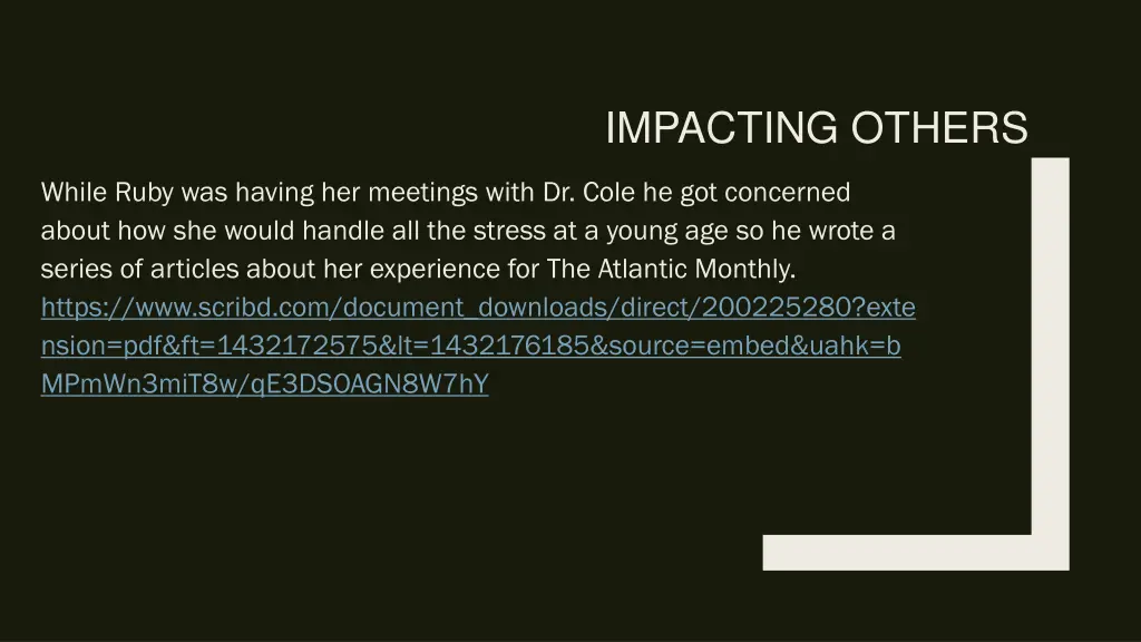 impacting others