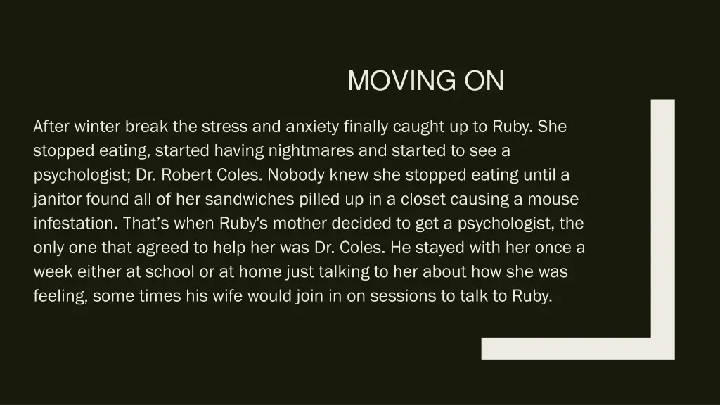 moving on
