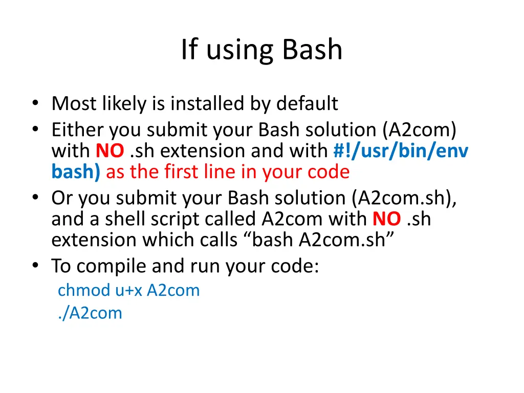 if using bash