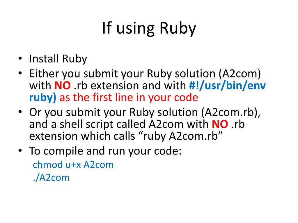 if using ruby