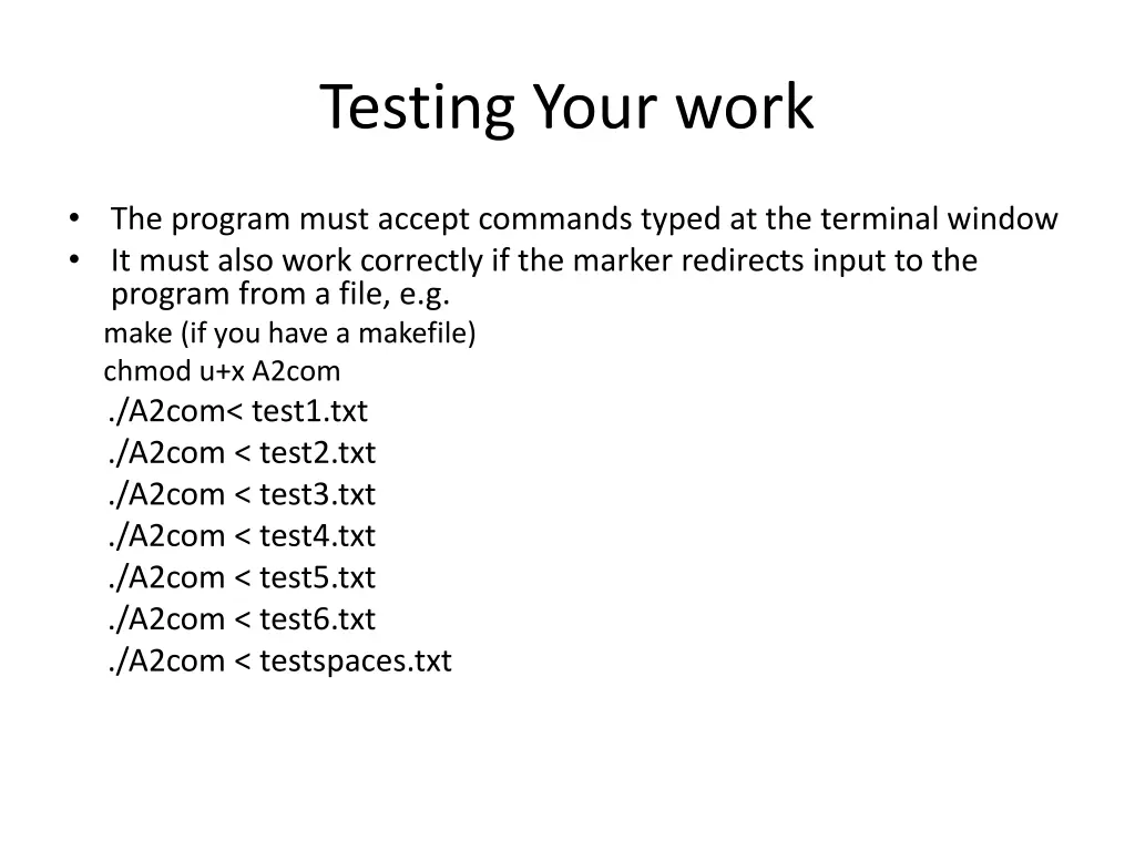 testing your work