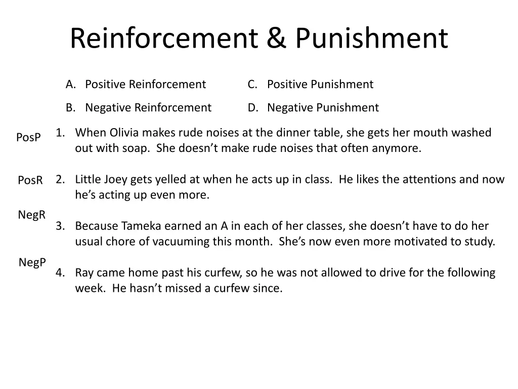 reinforcement punishment 2