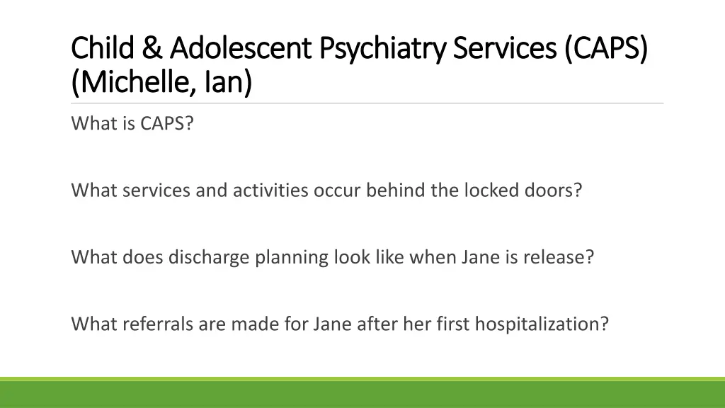 child adolescent psychiatry services caps child