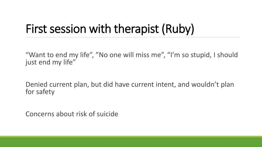 first session with therapist ruby first session