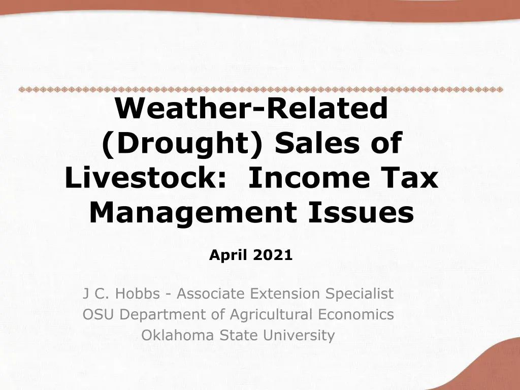 weather related drought sales of livestock income