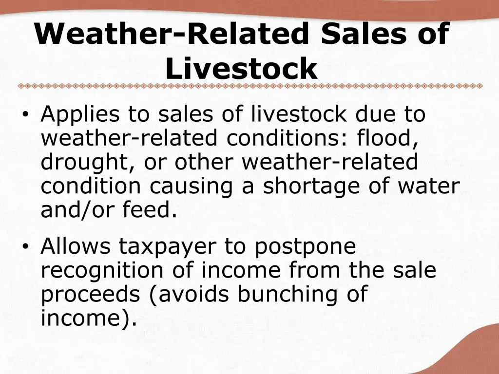 weather related sales of livestock