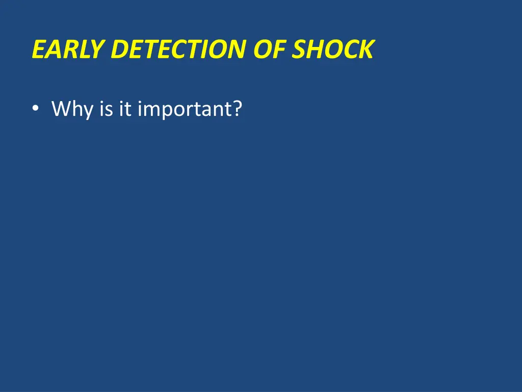 early detection of shock