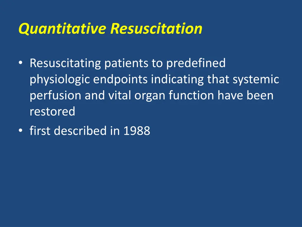 quantitative resuscitation