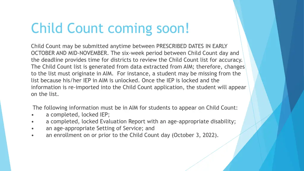 child count coming soon